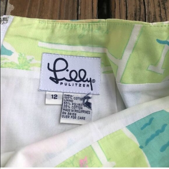 Vintage Lilly Pulitzer Miami Map Floral Skirt 12 - Picture 3 of 4